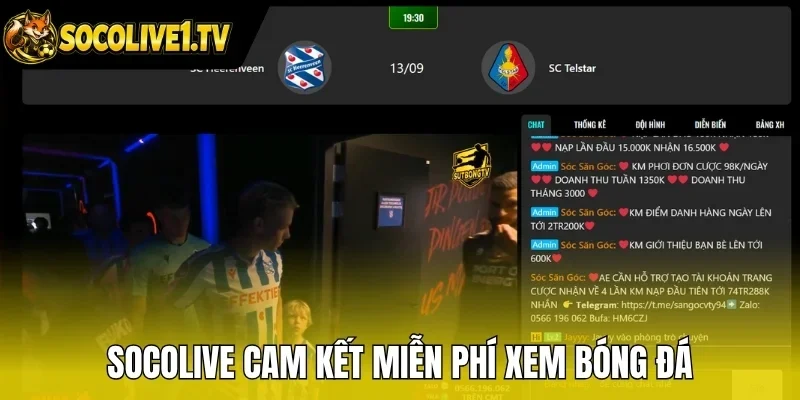 Socolive cam kết miễn phí xem bóng đá